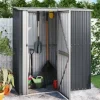 Haveskur i galvaniseret stål - Udendørs opbevaring | Farve: Antracitgrå | Størrelse: 180,5x97x209,5 cm