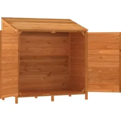 Haveskur i massivt fyrretræ - Opbevaringsskur til haven | Farve: Brun | Størrelse: 102x52x112 cm
