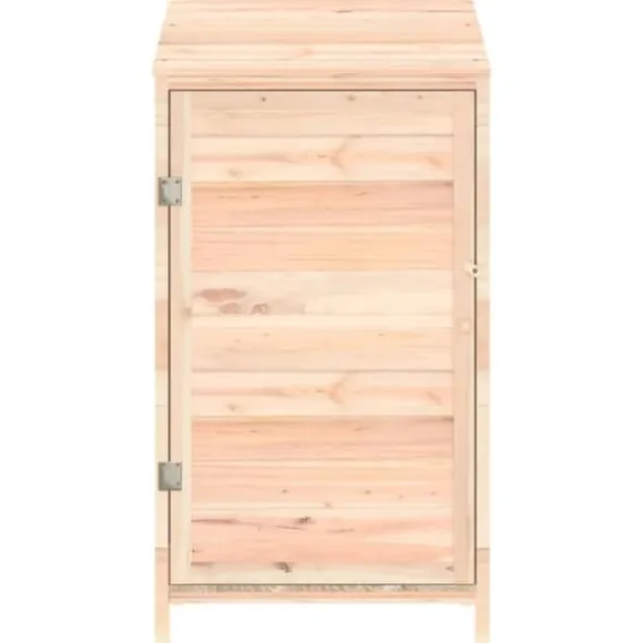 Haveskur i massivt grantræ - Robust opbevaring til haven | Størrelse: 55x52x112 cm