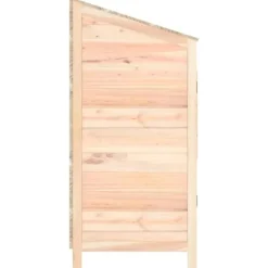 Haveskur i massivt grantræ - Robust opbevaring til haven | Størrelse: 55x52x112 cm
