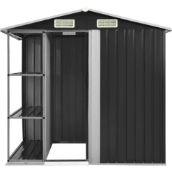 Haveskur med reol 205x130x183 cm jern antracitgrå - Haveskur - Haveskure - Home & Living