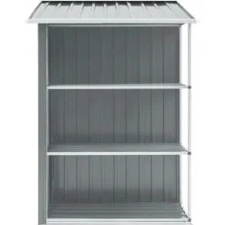 Haveskur med reol 205x130x183 cm jern grå - Haveskur - Haveskure - Home & Living