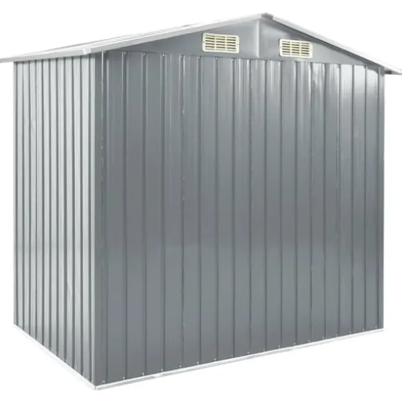 Haveskur med reol 205x130x183 cm jern grå - Haveskur - Haveskure - Home & Living