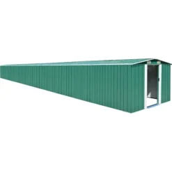 Haveskur 257x990x181 cm galvaniseret stål grøn - Haveskur - Haveskure - Home & Living