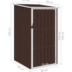 Haveskur 87x98x159 cm galvaniseret stål brun - Haveskur - Haveskure - Home & Living