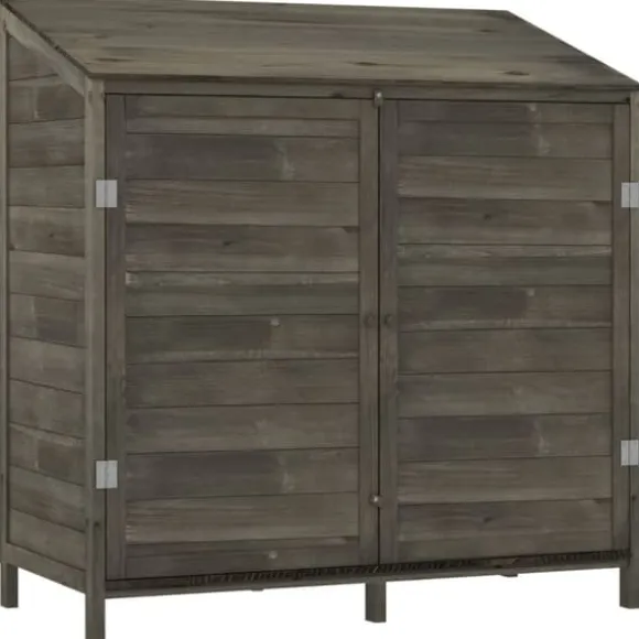 Haveskur 102x52x112 cm massivt grantræ antracitgrå - Haveskur - Haveskure - Home & Living