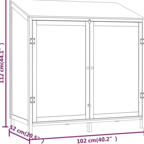 Haveskur 102x52x112 cm massivt grantræ antracitgrå - Haveskur - Haveskure - Home & Living