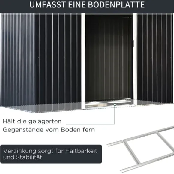 Haveskur, 280x130x172 cm, Mørkegrå