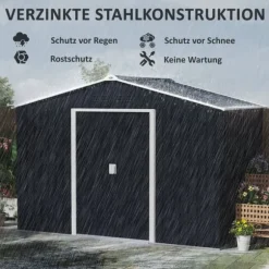 Haveskur, 277x195x192 cm, Mørkegrå