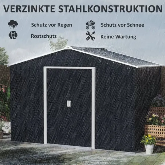 Haveskur, 277x195x192 cm, Mørkegrå