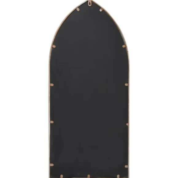Havespejl i jern med rusteffekt - Dekorativt udendørs | Størrelse: 100x45 cm | Farve: Sand