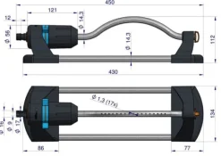 Havesprinkler - oscillerende 17 dyser / TEGER