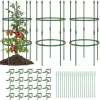 Havestativ, 3-pak Havestativ 40"/60" Høje Plantestøttestativer med Klemmer og Bånd-S, 20x40"/20x60", Grøn