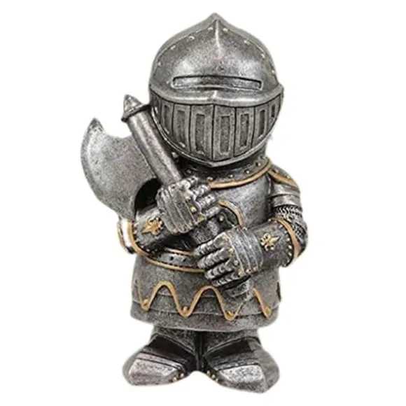 Havestatue Ridder Dværgvagt Rustning Miniature Ridderskulptur til Haveindretning