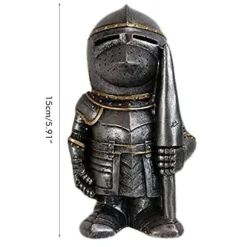 Havestatue Ridder Dværgvagt Rustning Miniature Ridderskulptur til Haveindretning