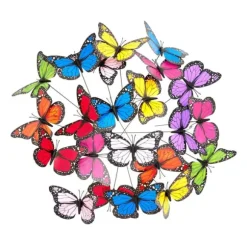 Havesætpynt, Sommerfugl Dekorative Pinde, 30 cm, Flerfarvet