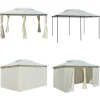 Havetelt med gardiner 4x3 m hvid - Havepavillon - Havepavilloner - Home & Living
