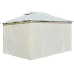 Havetelt med gardiner 4x3 m hvid - Havepavillon - Havepavilloner - Home & Living