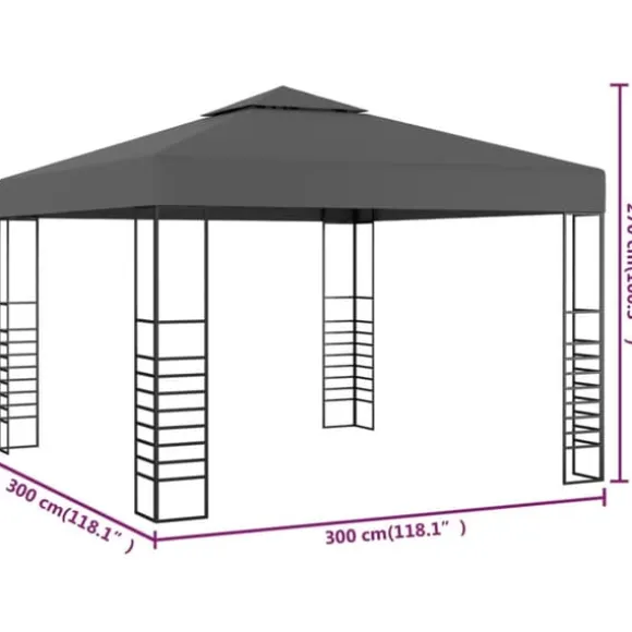 Havetelt 3x3 m antracitgrå - Havepavillon - Havepavilloner - Home & Living