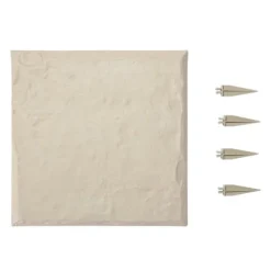 Havetrædesten - Trinsten - Sæt med 4 - 39,5 x 39,5 cm - Vejrbestandig plast - Med jordspyd - Til gangsti i have/terrasse - Beige