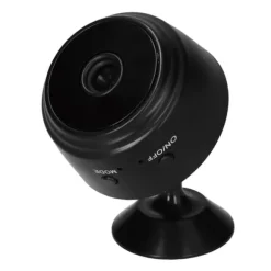 HD 1080P trådløst WiFi-webcam til mobiltelefon og tablet - genopladeligt og med fjernbetjening - Noir