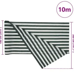 HDPE afskærmning 3,6x10 m - Privatlivsskærm | Farve: Grøn/Hvid | 75 g/m²