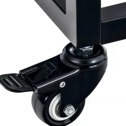 Hilta Metal Firewood Log Holder Stand with Wheels, Black, 25x80x100 cm