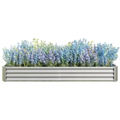 Høj metalplantage, robust stålplade havebed, rustfast og holdbart design, baseløs kasse, perfekt til grøntsager, krydderier og blomster