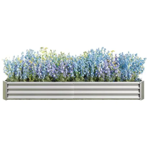 Høj metalplantage, robust stålplade havebed, rustfast og holdbart design, baseløs kasse, perfekt til grøntsager, krydderier og blomster