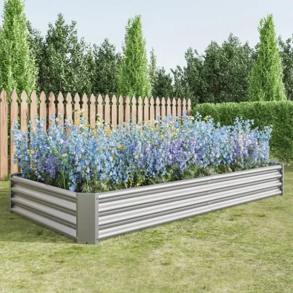 Høj metalplantage, robust stålplade havebed, rustfast og holdbart design, baseløs kasse, perfekt til grøntsager, krydderier og blomster