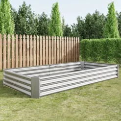 Høj metalplantage, robust stålplade havebed, rustfast og holdbart design, baseløs kasse, perfekt til grøntsager, krydderier og blomster
