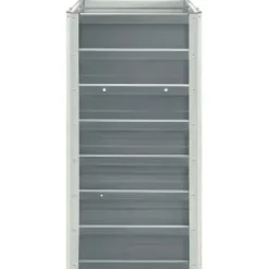 Høj plantekasse i galvaniseret stål - Ideel til planter | Størrelse: 240x40x77 cm | Farve: Grå