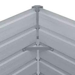 Høj plantekasse i galvaniseret stål - Ideel til planter | Størrelse: 240x40x77 cm | Farve: Grå