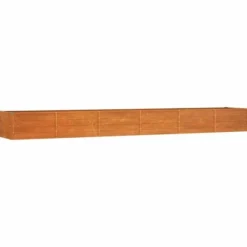 Højbed i cortenstål - Dybt og robust design | Størrelse: 480x80x45 cm | Farve: Rustfarvet