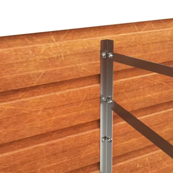 Højbed i cortenstål - Dybt og robust design | Størrelse: 480x80x45 cm | Farve: Rustfarvet