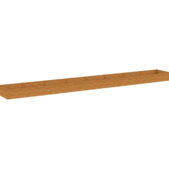 Højbed i cortenstål - Holdbart og dekorativt | Størrelse: 770x100x36 cm | Farve: Brune nuancer