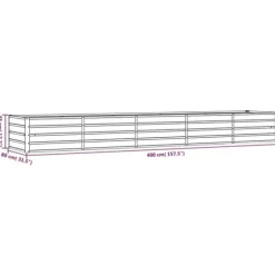 Højbed i cortenstål - Holdbart og rustfarvet design | Størrelse: 400x80x45 cm