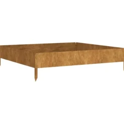 Højbed i cortenstål - Udsmykning til have, altan eller terrasse | Størrelse: 100x100x26 cm
