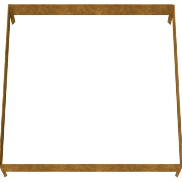 Højbed i cortenstål - Udsmykning til have, altan eller terrasse | Størrelse: 100x100x26 cm