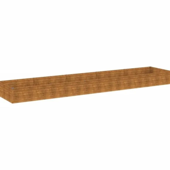 Højbed i cortenstål 482x100x36 cm - Holdbart & dekorativt til haven | Størrelse: 482x100x36 cm