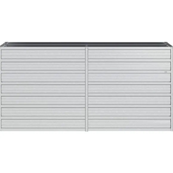 Højbed i galvaniseret stål til haven | 160x40x77 cm | Farve: Sølvfarvet