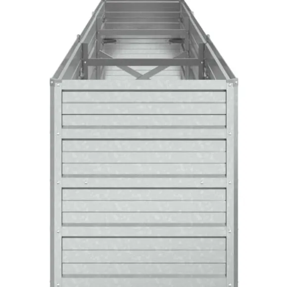 Højbed i galvaniseret stål - Plantekasse | Størrelse: 240x40x45 cm | Farve: Sølv