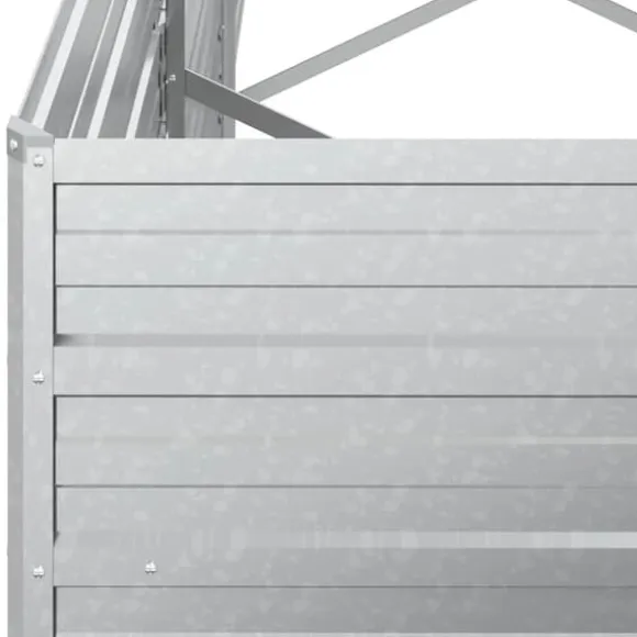 Højbed i galvaniseret stål - Plantekasse | Størrelse: 240x40x45 cm | Farve: Sølv