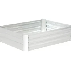 Højbed i galvaniseret stål 120x90x30 cm, sølv – til blomster & grøntsager