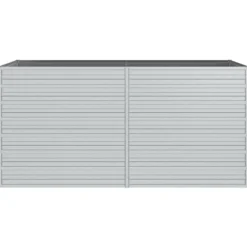 Højbed i galvaniseret stål - Plantekasse til haven | Størrelse: 160x80x77 cm | Farve: Sølvfarvet
