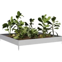 Højbed i galvaniseret stål - Stabilt og holdbart design | Størrelse: 100x100x18,5 cm