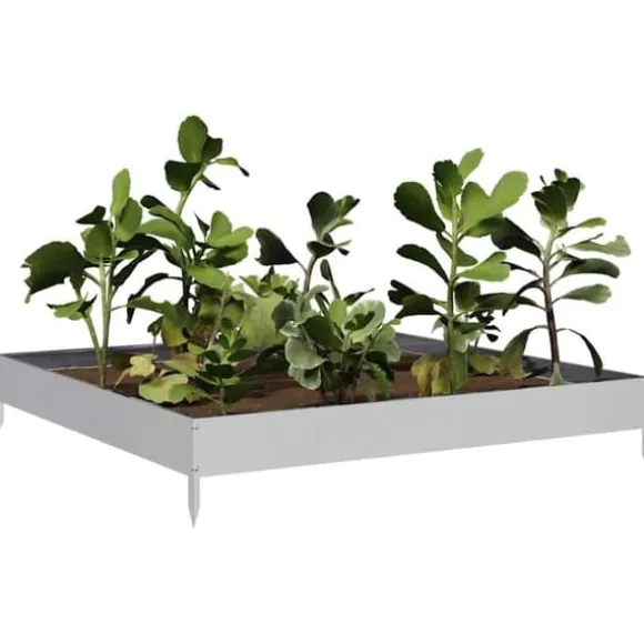 Højbed i galvaniseret stål - Stabilt og holdbart design | Størrelse: 100x100x18,5 cm