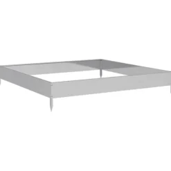 Højbed i galvaniseret stål - Stabilt og holdbart design | Størrelse: 100x100x18,5 cm
