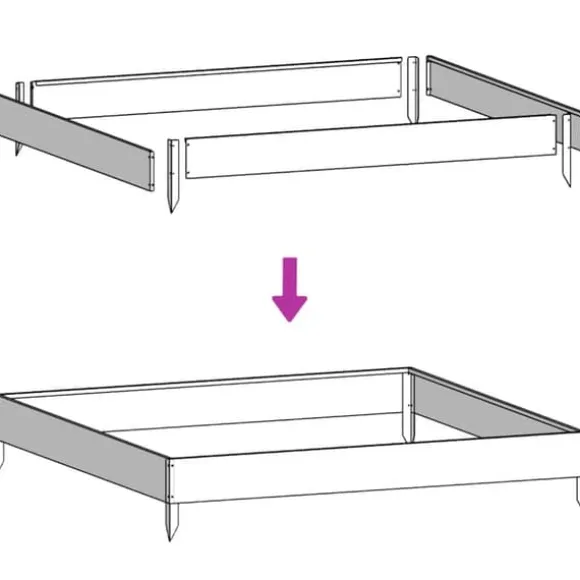 Højbed i galvaniseret stål - Stabilt og holdbart design | Størrelse: 100x100x18,5 cm