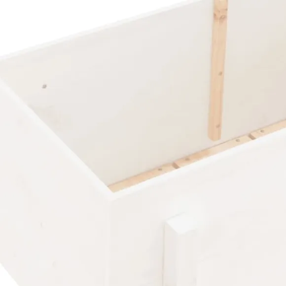 Højbed i massiv fyrretræ - Plantekasse til have | Størrelse: 101x50x57 cm | Farve: Hvid